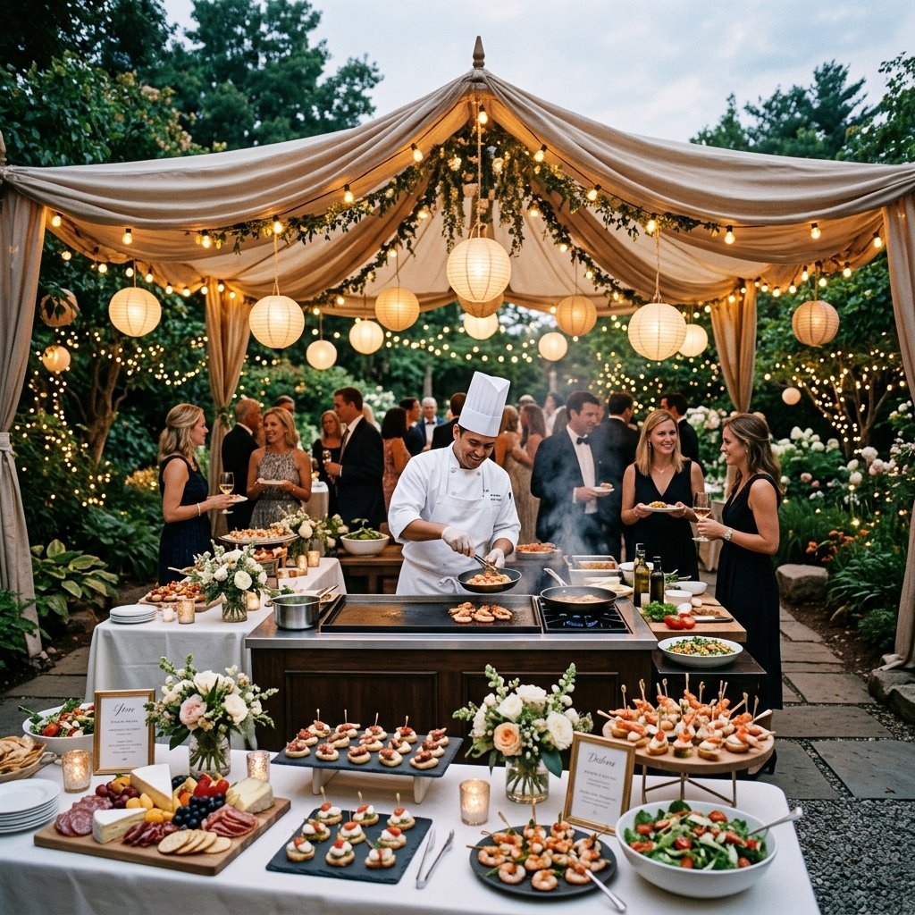 Outdoor buffet catering event