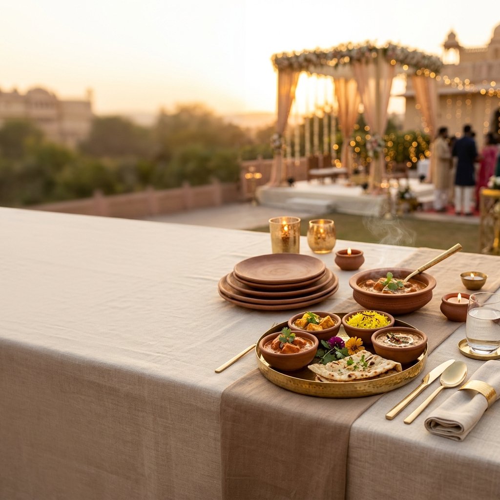 Elegant Indian catering spread
